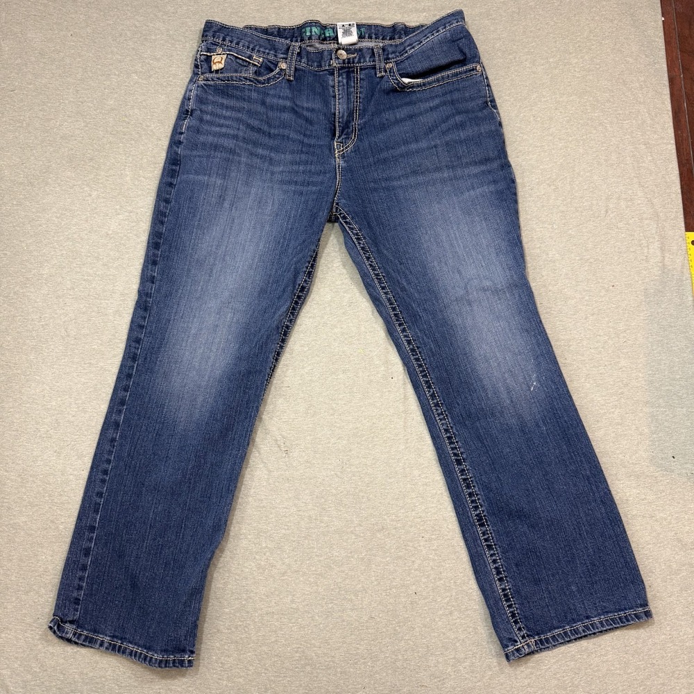 Cinch Grant Jeans Mens 36x30 Blue Good Condition Relaxed Straight Heavy Stitch